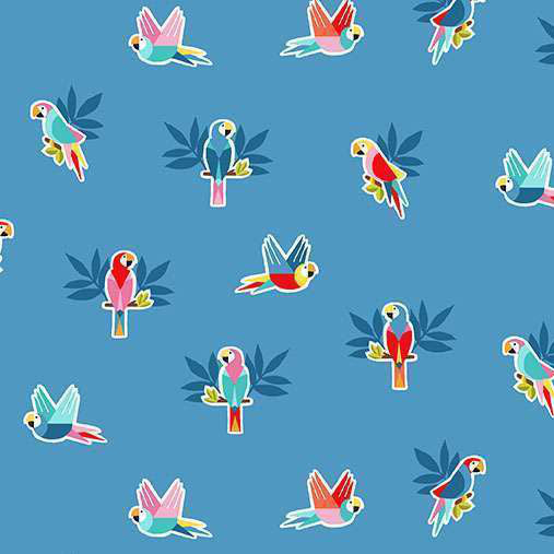 Parrots Blue  ('Pool Party' collection)