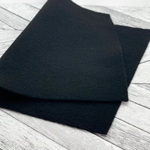 Black Acrylic Felt - 1 x A4 sheet (23cm x 30cm | 9 x 12 inches)