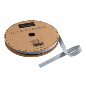 Bias Binding Tape - Pale Grey - 13mm Polycotton (per metre)