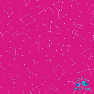 Astrology Pink (Otter Romp Collection) Premium Cotton Fabric