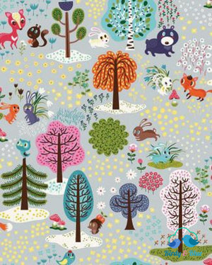 Forest Grey (Forest Babes Collection) Premium Cotton Fabric