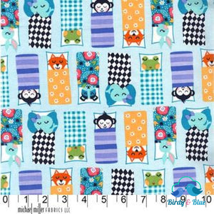 Happy Campers Blue (Road Trip Collection) Premium Cotton Fabric