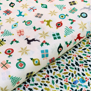 Merry Christmas Scatter (Merry Collection) Premium Cotton Fabric