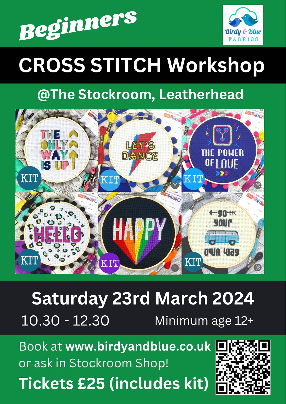 Cross Stitch Workshop - Saturday 23rd March 2024 @ The Stockroom Leatherhead