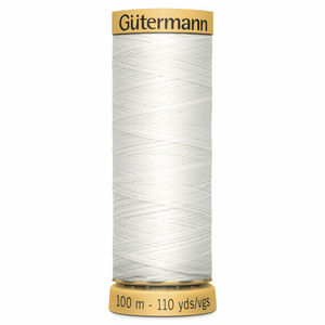 Gutermann Natural Cotton Thread #5709 (white) 100m / 100% cotton