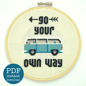CROSS STITCH PDF - Go Your Own Way (Instant download PDF only)