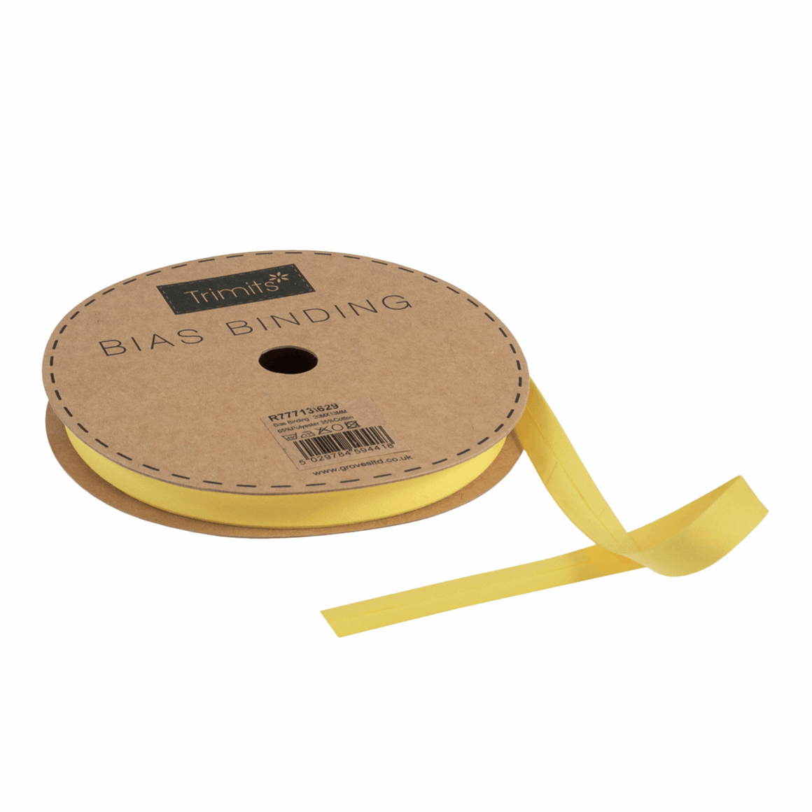 Bias Binding Tape - Yellow - 13mm Polycotton (per metre)