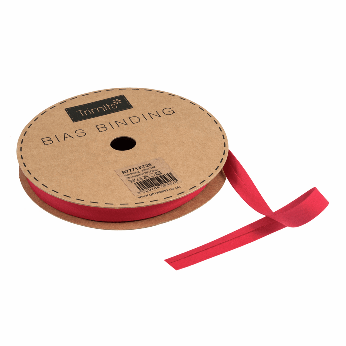 Bias Binding Tape - Red - 13mm Polycotton (per metre)