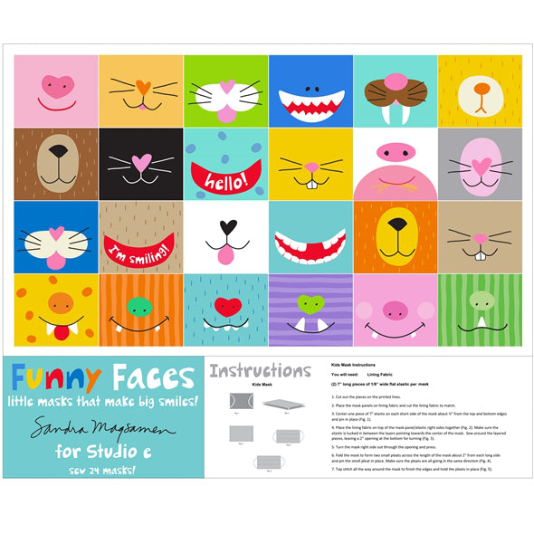 Kids Mask Panel ('Funny Faces' collection)