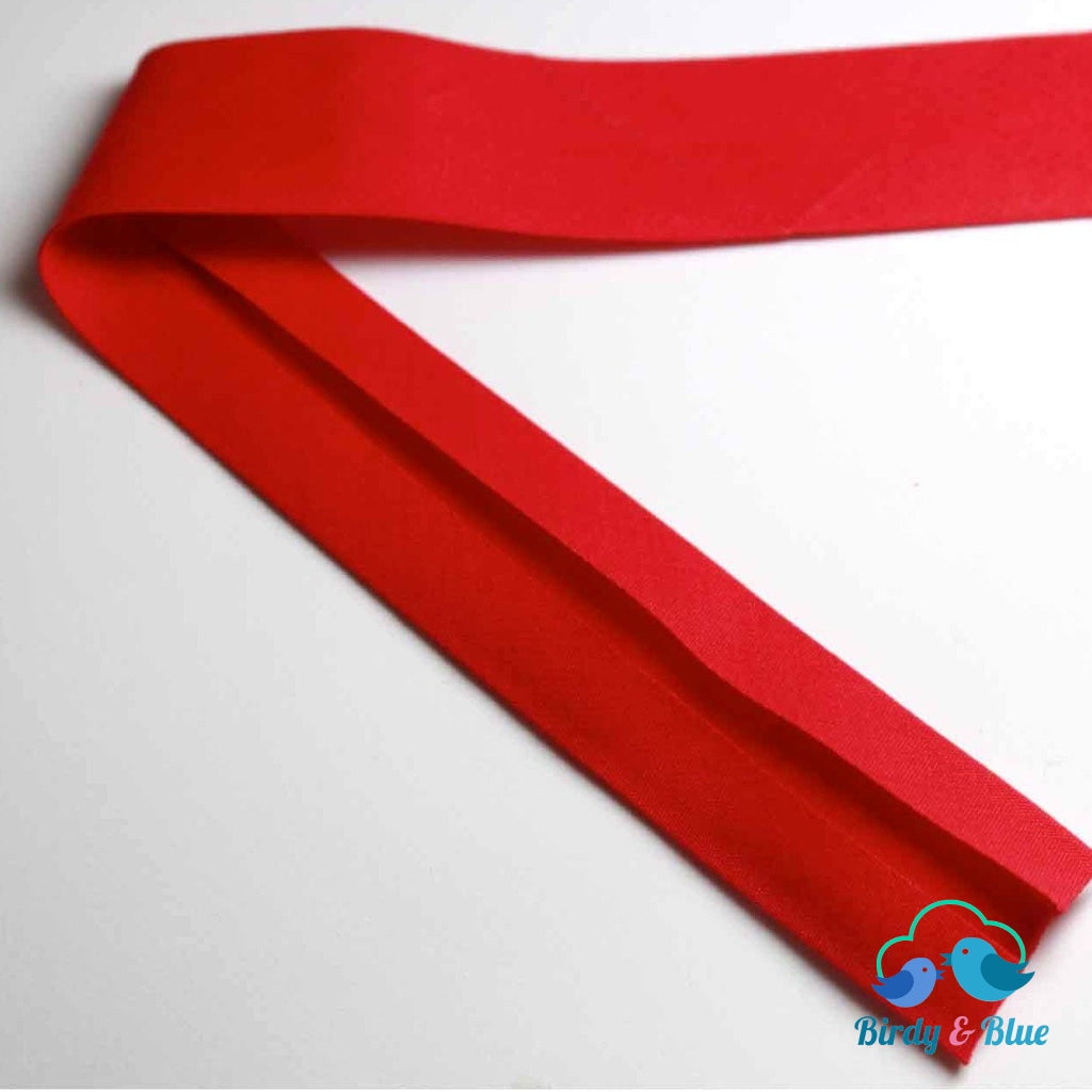 Bias Binding Tape - Red 25Mm Polycotton (Per Metre)