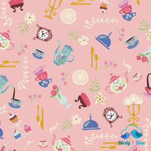 Castle Objects Pink (Beauty & The Beast Collection) Premium Cotton Fabric