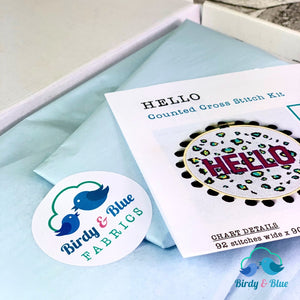 Cross Stitch Kit - Hello (Complete Kit Including 7 Hoop) Craft Kit