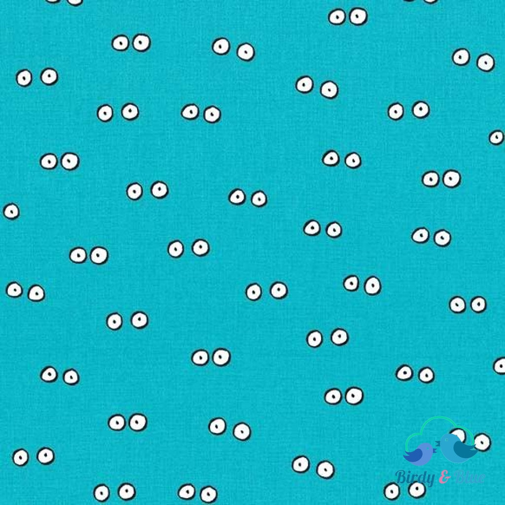 Eyes See You Turquoise (I Want A Monster Collection) Premium Cotton Fabric