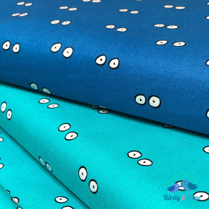 Eyes See You Turquoise (I Want A Monster Collection) Premium Cotton Fabric