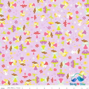 Fairy Toss Purple (Fairy Garden Collection) Premium Cotton Fabric