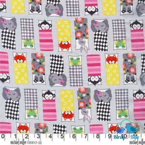 Happy Campers Pink (Road Trip Collection) Premium Cotton Fabric