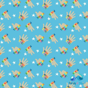 High Five Blue (You Are Amazing Collection) Premium Cotton Fabric