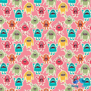 Monsters Pink (Little Collection) Premium Cotton Fabric