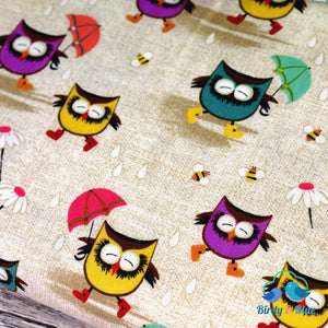 Owls In The Rain (Aint Life A Hoot Collection) Premium Cotton Fabric