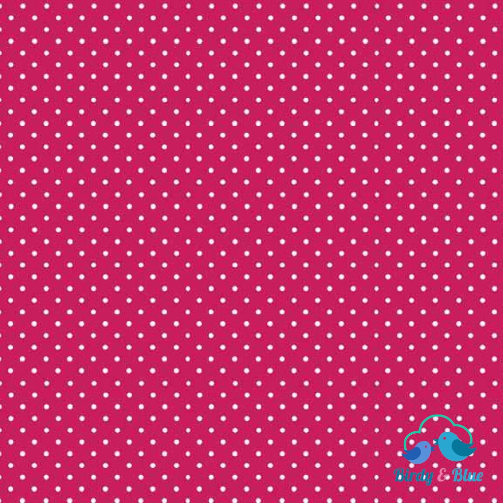 Raspberry Pink Dot (Basics Collection) Premium Cotton Fabric
