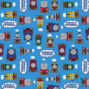 Thomas Friends Blue (All Aboard With & Collection) Premium Cotton Fabric